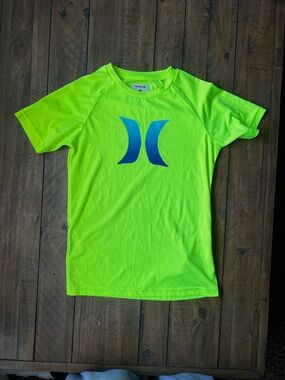 Hurley Neon Yellow-Green Swim/Beach Shirt